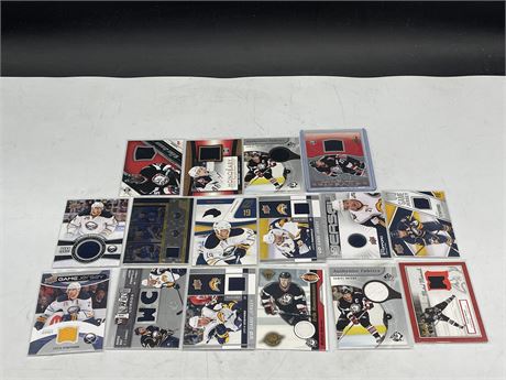 16 BUFFALO SABRES PATCH CARDS