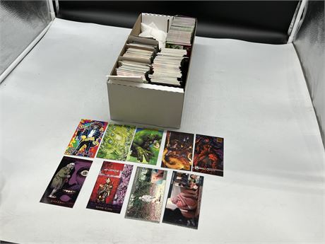 BOX OF COLLECTOR LARGE CARDS - DC, XFILES, WILDSTORM, ETC