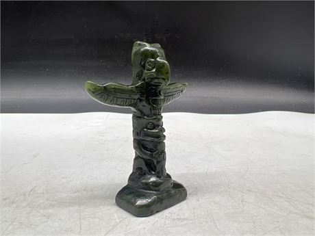 FIRST NATIONS CARVED BC JADE TOTEM - 3”