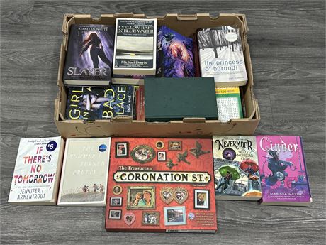 BOX OF BOOKS & THE TREASURES OF CORONATION STREET BOOK W/CD