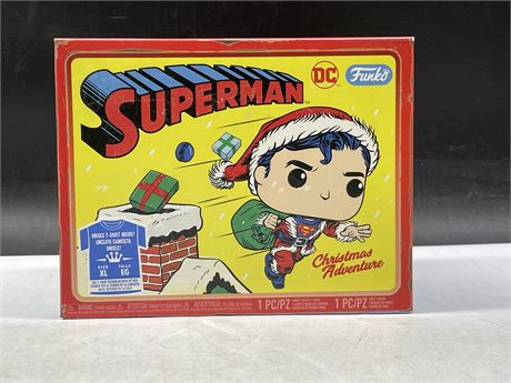 DC SUPER HEROES SUPERMAN HOLIDAY EDITION FUNKO POP & UNISEX XL T-SHIRT