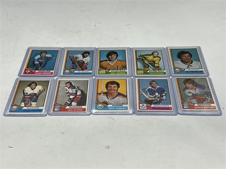 (10) 1973/74 OPC NHL CARDS