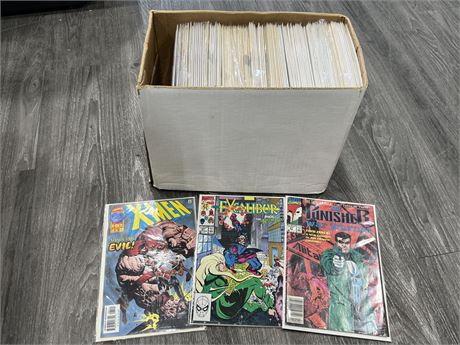 SHORT BOX OF MARVEL COMICS - NO DOUBLES, BAGGED & BOARDED