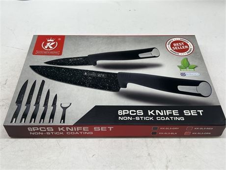 (NEW) KITCHEN KING 6 PCS NON STICK COATING KNIFE SET