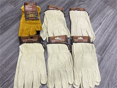 6 NEW PAIRS OF MENS WORK GLOVES