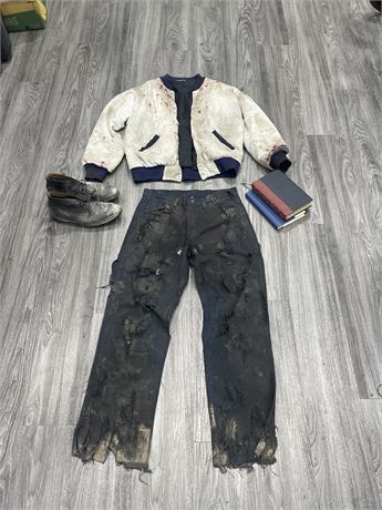 COMPLETE ZOMBIE OUTFIT FROM “DAY OF THE DEAD” FILM SERIES W/ PROP BOOKS