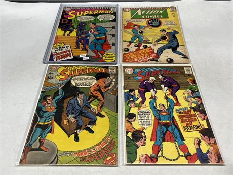 4 VINTAGE SUPERMAN COMICS
