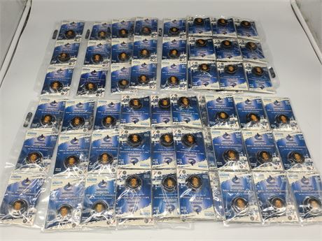 LARGE LOT OF VANCOUVER CANUCKS MINI PUCK COLLECTION