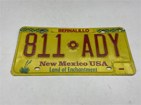 NEW MEXICO LICENSE PLATE
