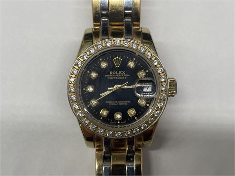 LADIES ROLEX OYSTER PERPETUAL DATEJUST - AUTHENTICATION UNKNOWN