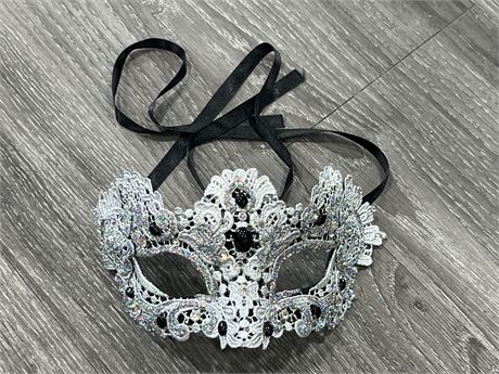 VENETIAN METAL OPERA MASK - HAND CRAFTED IN ITALY - 7” WIDE