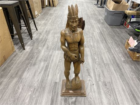 TALL WOODEN INDIGENOUS CARVING FROM HONDURAS (36” TALL)