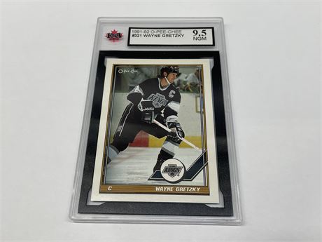 KSA GRADED 9.5 1991/92 WAYNE GRETZKY O-PEE-CHEE NHL CARD