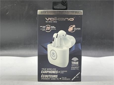 (NEW) VOLKANO BLUETOOTH EARBUDS W/ CHARGING CASE