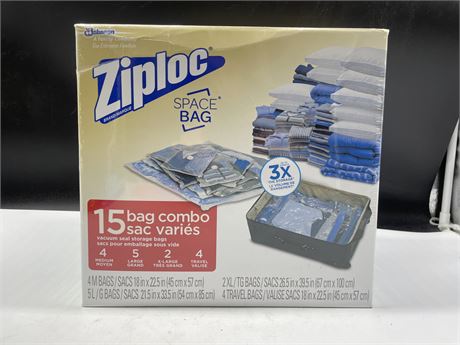 SEALED ZIPLOC SPACE BAG 15 BAG COMBO