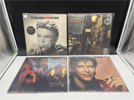 4 DAVID BOWIE RECORDS - VG / VG+ (1 IS A UK IMPORT)