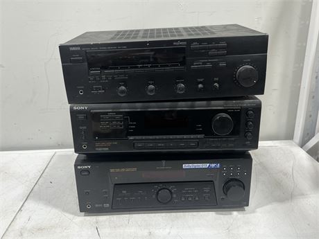 3 RECEIVERS FOR HOME STEREO - YAMAHA & SONY