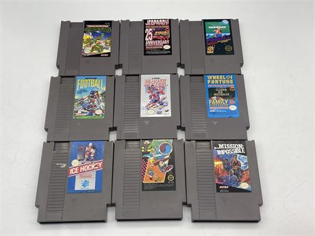 9 ASSORTED NES GAMES