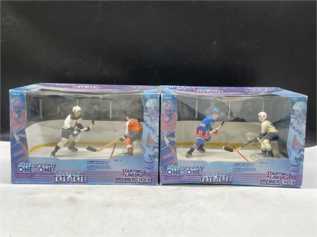 (2 SEALED) STARTING LINEUP FREEZE FRAME ONE ON ONE NHL FIGURES 1998