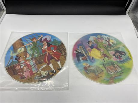 2 DISNEY PICTURE DISCS - GOOD (G) (scratched)
