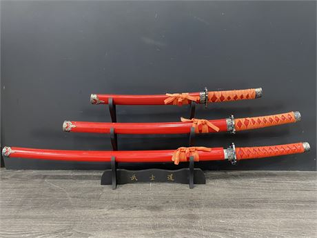 SAMURAI SWORDS ON STAND