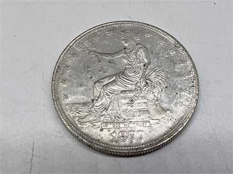 1877 AMERICAN TRADE SILVER DOLLAR