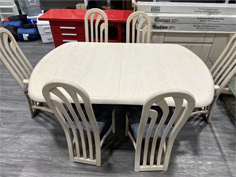 WOOD TABLE SET W/6 CHAIRS - TABLE IS 68” LONG