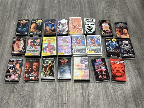 23 VINTAGE WRESTLING VHS TAPES - SOME JAPANESE