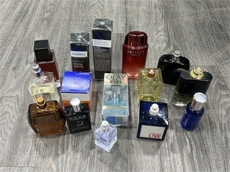 LOT OF COLOGNE / MISC PRODUCTS - SOME MISSING TOPS