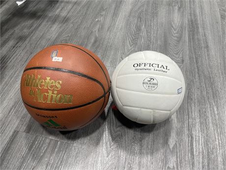 WHITE OFFICIAL VOLLEY BALL & ADIDAS BASKETBALL