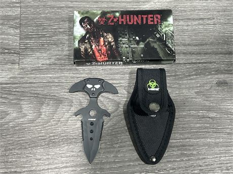 NEW ZOMBIE HUNTER KNIFE W/SHEATH - 5”