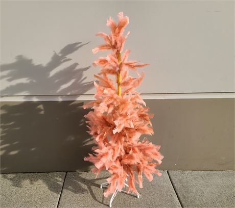 VINTAGE REAL FEATHER PINK X-MAS TREE (57"tall)