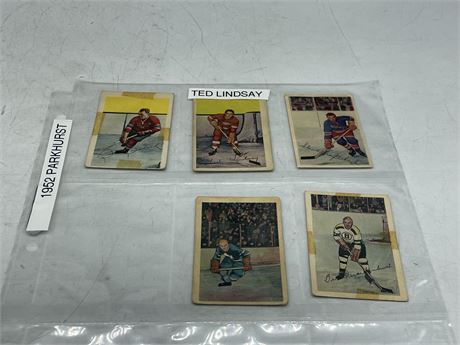 1952 TED LINDSAY CARDS IN SHEET