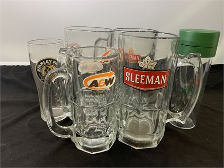 A&W/BEER BRANDED MUGS/GLASSWARE
