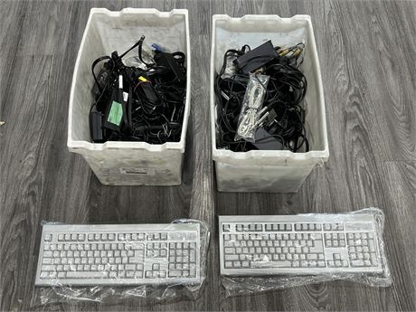 2 BRAND NEW KEYBOARDS, CHARGING CORDS MOSTLY FOR LAPTOPS 19.5 - 19V
