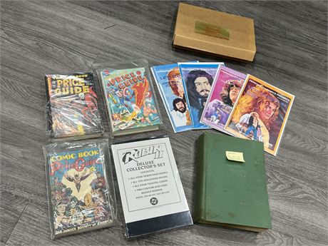 COMIC PRICE GUIDES, LED ZEPPELIN COMICS, LEATHER BOUND BOOK, ETC
