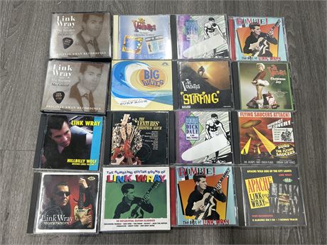 16 RARE CD’S - LINK WRAY, DICK DALE + OTHERS