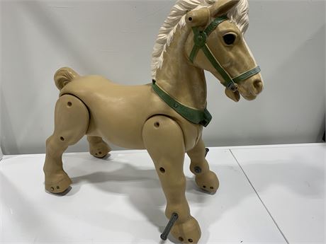 VINTAGE MOVABLE RIDING HORSE