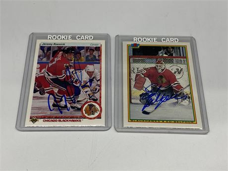 AUTOGRAPHED ROENICK & BELFOUR ROOKIE CARDS