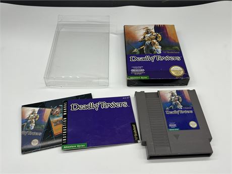 DEADLY TOWERS - NES COMPLETE W/BOX & MANUAL - EXCELLENT COND