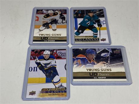 4 YOUNG GUNS UD CANVAS CARDS