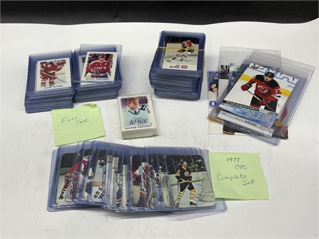 LOT OF NHL CARDS INCLUDING 1977 OPC COMPLETE SET & OTHER FULL SET