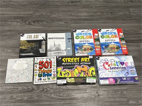 LOT OF ART SETS, MOSTLY BRAND NEW
