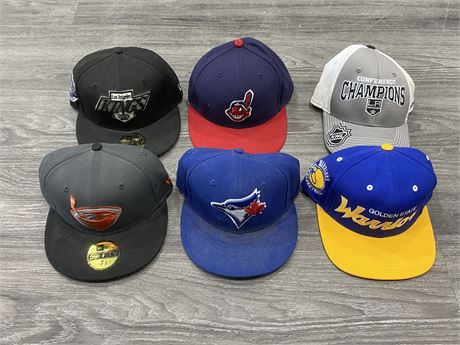 6 MISC. SPORTS HATS