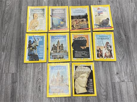 (10) 1960s NATIONAL GEOGRAPHIC MAGAZINES