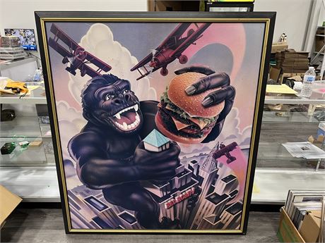 VINTAGE ‘KING KONG’ RED ROBIN PICTURE IN FRAME - 52”x59”