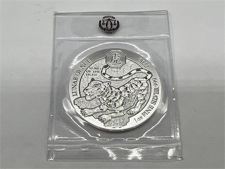 1 OUNCE 999 SILVER 2022 YEAR OF THE TIGER COIN