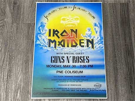 IRON MAIDEN WITH GUNS & ROSES POSTER (11”X18”)
