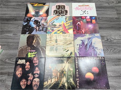 12 ROCK RECORDS (Scratched)
