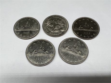 1968,69,76,85 & 1870-1970 MANITOBA CDN DOLLAR COINS